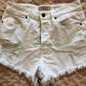 GUESS White Ripped Shorts